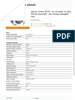 Product Data Sheet: Servo Motor BCH, No Oil Seal, W Key, 20-Bit Encoder, W/o Brake-Straight Con