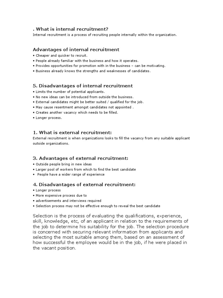What Is Internal Recruitment | PDF | Human Resource Management 