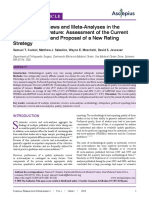 Systematic Reviews and Meta-Analyses in The Orthopedic Literature: Assessment of The Current State of Quality and Proposal of A New Rating Strategy