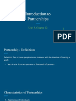 Introduction To Partnerships: Unit 3, Chapter 12