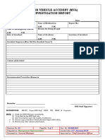 MOTOR VEHICLE ACCIDENT Investigation Form