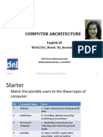 Computer Architecture: English III KU42101 - Week 02 - Session01