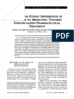 2002 Racial and Ethnic Differences in Response To Medicines