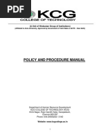 Policy and Procedure Manual: (A Unit of Hindustan Group of Institutions)