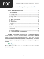 Laboratory 1. Working With Images in Opencv