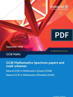 GCSE Edexcel '08 Modular Specimen Papers and Mark Schemes