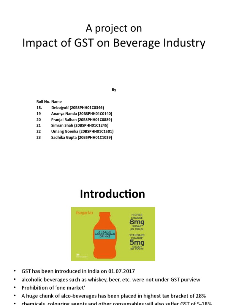 Impact of GST On Beverage Industry PDF Drink Coffee