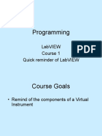 Programming: Labview Course 1 Quick Reminder of Labview