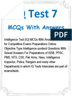 Iq Test 7: Mcqs With Answers