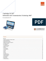 Scheme of Work: Cambridge IGCSE Information and Communication Technology 0417