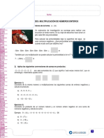 Multiplicación de Números Enteros.