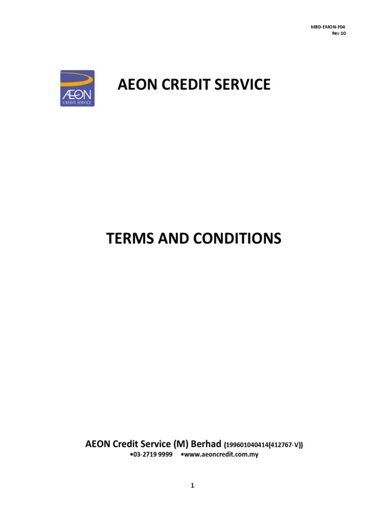 AEON Credit Service (M) Berhad | PDF | Debit Card | Credit Card
