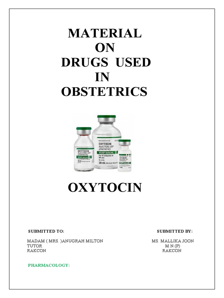 Material ON Drugs Used IN Obstetrics | PDF | Childbirth | Intravenous ...