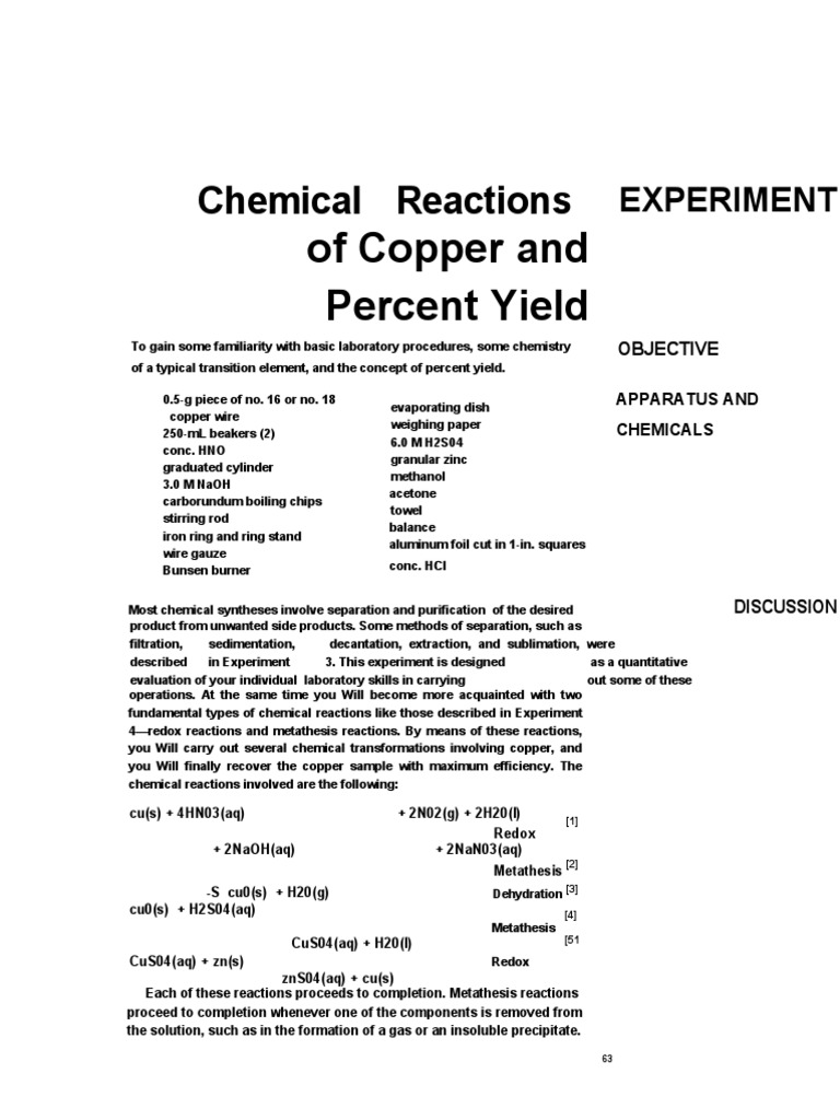 Chemical Reactions of Copper (R) PDF Chemical Reactions Copper