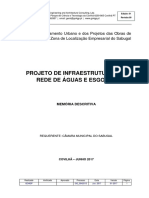 Projeto de Infraestruturas de Rede de Àgua e Esgotos Memória Descritiva