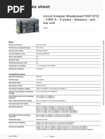 Product Data Sheet: Circuit Breaker Masterpact NW12H2 - 1250 A - 3 Poles - Drawout - W/o Trip Unit