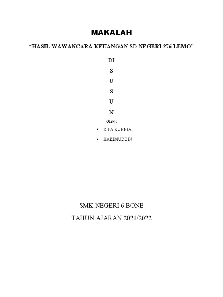 Dokumen keuangan sekolah yang diduga disalahgunakan