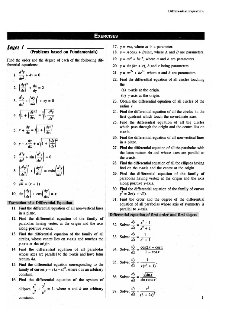 Differential Equation Problems and Solutions | PDF