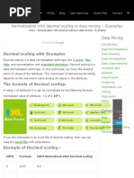 Normalization With Decimal Scaling in Data Mining - Examples Data Mining