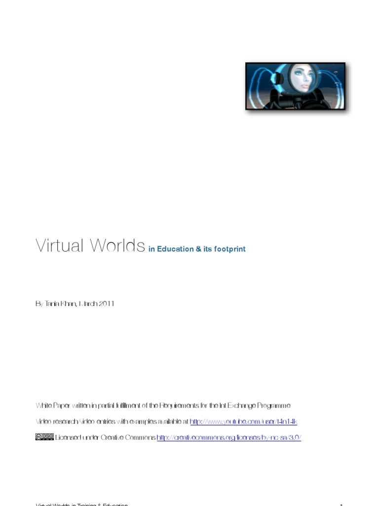 Virtual Worlds in Education Analysis | PDF | Virtual World | Second Life