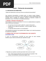 Partie I. Recherche documentaire