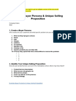 Template - Create A Buyer Persona & Unique Selling Proposition