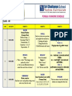 Pongal Funwork Schedule: Class: Viii