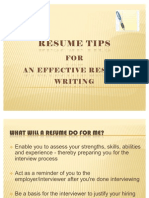 Resume Tips For Effective Resume Writing