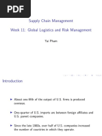 Supply Chain Management Week 11: Global Logistics and Risk Management