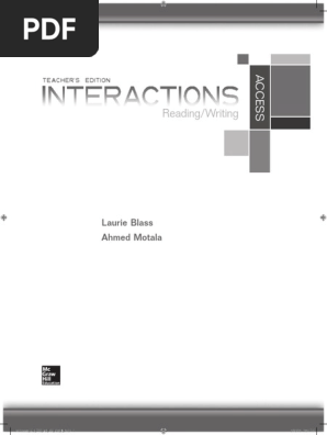 Level_1_Interactions Access_Reading & Writing Answer Key