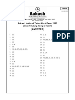 Aakash National Talent Hunt Exam 2020: Answers