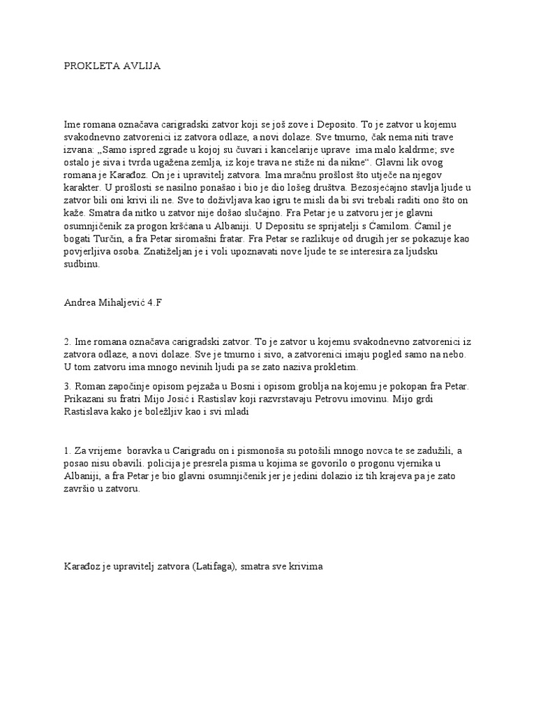 Prokleta Avlija | PDF