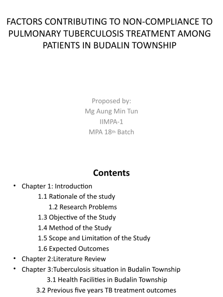 Factors of TB Treatment Non-Compliance | PDF | Tuberculosis | Medicine