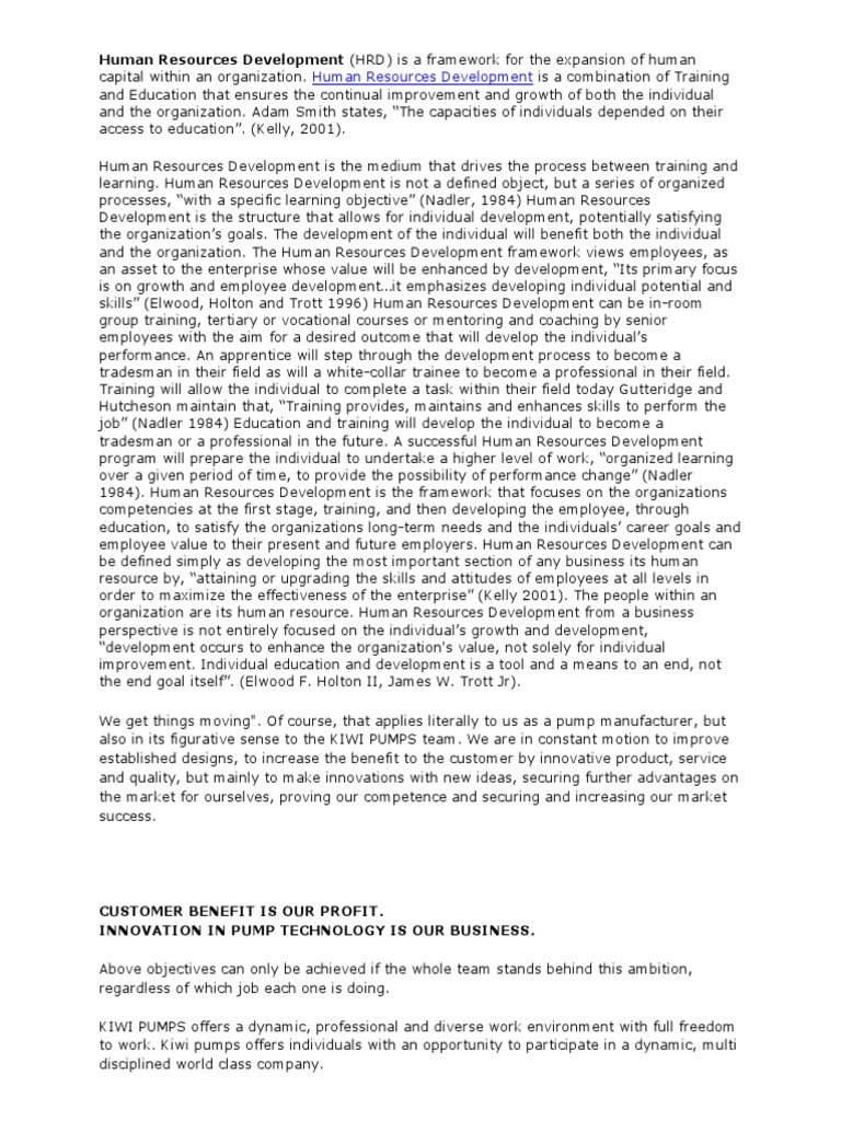 Human Resources Development | PDF | Human Resources | Employment