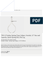 79B-12 Yankee Spring-Type Caliper, Outside, 12" Size and Capacity, Quick Spring Nut, Flat Leg