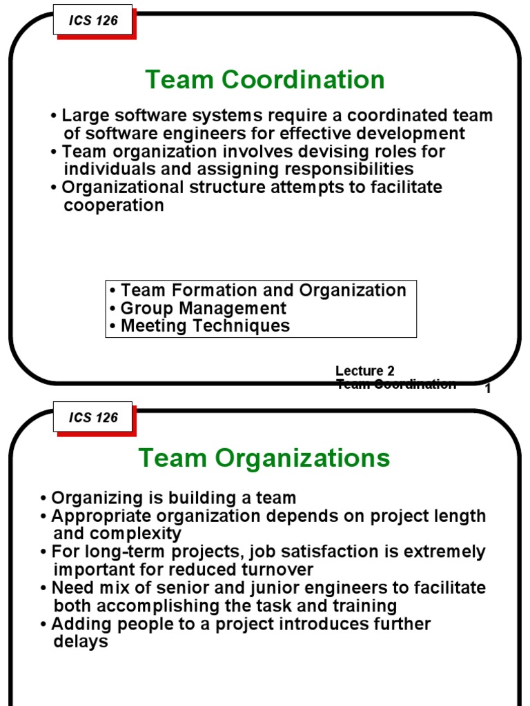 Organizing Effective Software Engineering Teams: A Discussion of Team ...