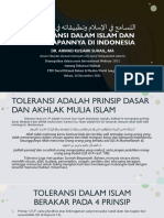 Toleransi Dalam Islam & Penerapannya Di Indonesia