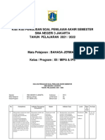 Kisi-Kisi Bahasa Jerman Penilaian Akhir Semester