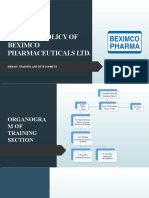 Training Policy of Beximco Pharmaceuticals LTD.: Hrm415-Training and Development