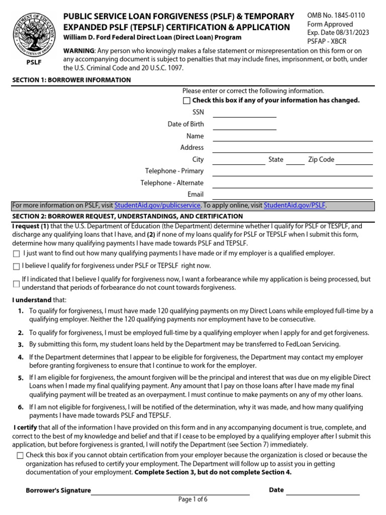 Studentaid Gov Pslf Application