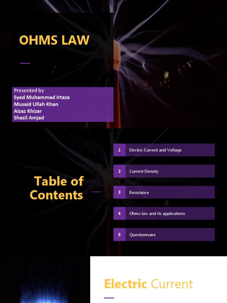 Ohms Law: Presented by | PDF | Electrical Resistance And Conductance ...