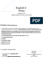 English LR Notes: Geography Lesson Wildlife Destination and 3 Men at A Picnic Point