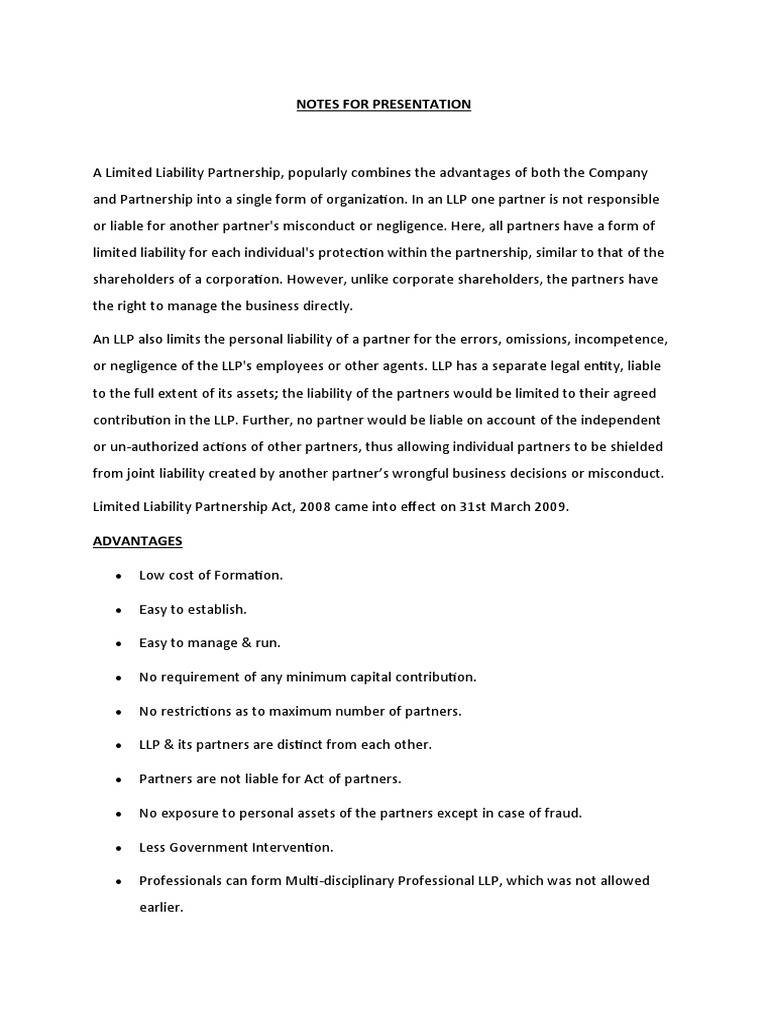LLP Act 2008: Key Insights and Case Law | PDF | Law | Limited Liability ...