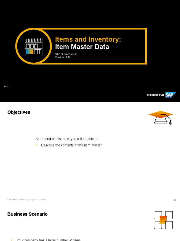 Items and Inventory:: Item Master Data | PDF | Inventory | Economies
