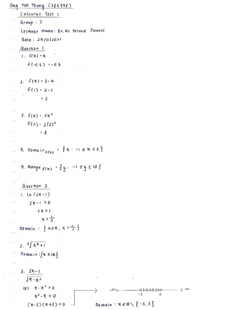 Calculus Test 1 Pdf