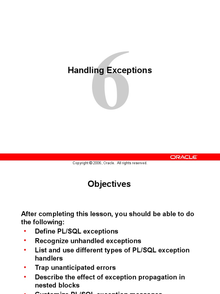 Handling Exceptions | PDF | Pl/Sql | Software