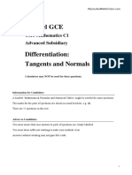 C1 Differentiation - Tangents and Normals