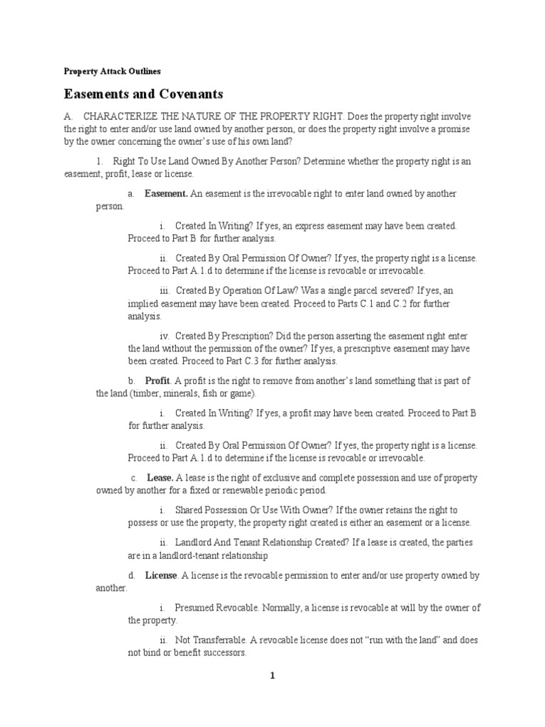 2021 Property Attack Outlines PDF Concurrent Estate Easement