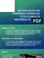 Definiciones de Términos Jurídicos Utilizados en Oratoria Forense