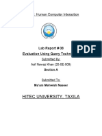 Hitec University, Taxila: CS-408: Human Computer Interaction